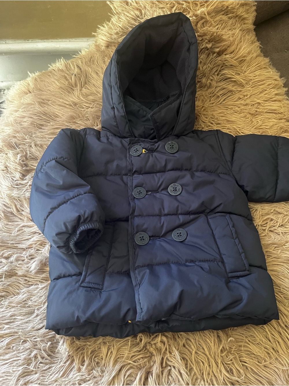 GAP Navy Hooded Kids Puffer Jacket